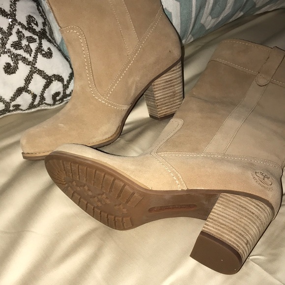 Timberland Rudston 8 Suede Tan Boots High Heels - Picture 2 of 5
